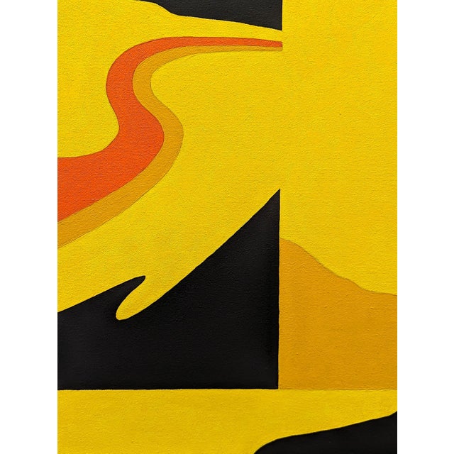 Textile Emmanuel Araujo "Spark" Contemporary Colorful Yellow & Red Geometric Hard-Edge Abstract Painting, 2024 For Sale - Image 7 of 10