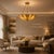 Gold Shell Pendant Chandelier Light, Modern Coastal Ceiling Fixture, Elegant Gold Decor for Living Room or Dining Area For Sale - Image 13 of 14