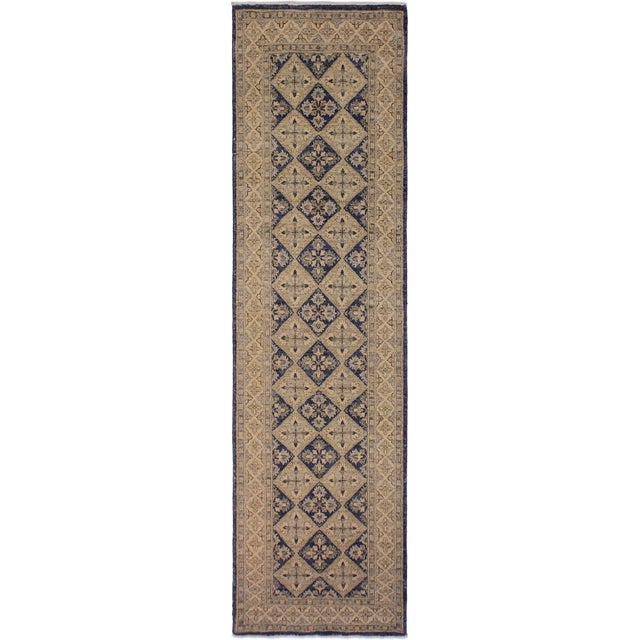 Ziegler 1990's Blue/Beige Wool Runner Rug- 2'9'' X 8'0'' For Sale - Image 10 of 10