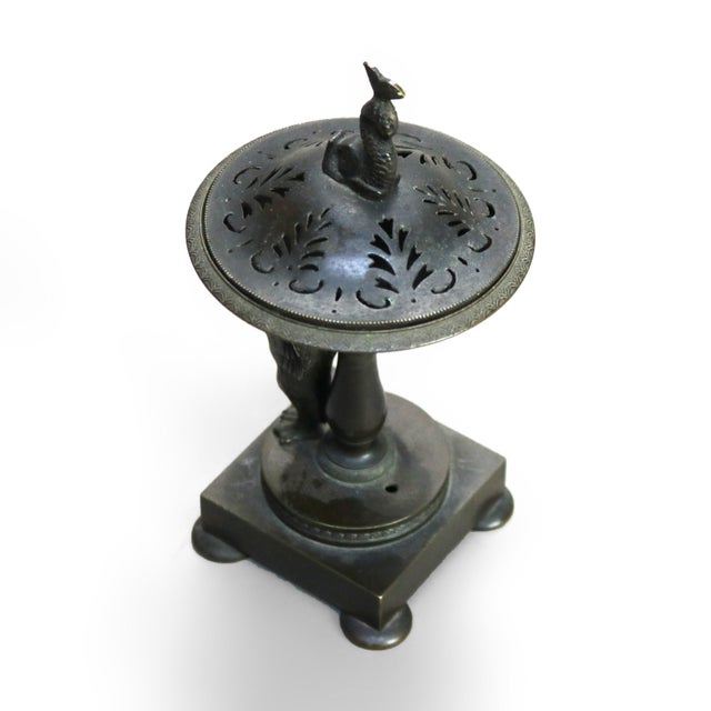 Late 19th Century Antique Neoclassical Bronze Figural Sensor With Dolphin & Swan Circa 1890 For Sale - Image 5 of 9