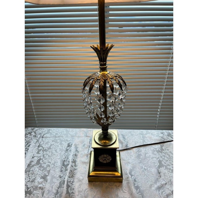 Late 20th Century Vintage Westwood Industries Hollywood Regency Brass & Crystal Cage Table Lamp 33 For Sale - Image 5 of 11