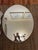 Vintage 1957 Mid-Century Venetian Art Deco Oval Wall Mirror - Frosted & Etched Floral Glass Border, Smooth Wood Backing For Sale In New York - Image 6 of 14