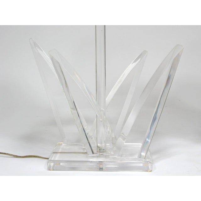 White 1970s Hollywood Regency Van Teal Lucite Table Lamps - a Pair For Sale - Image 8 of 9