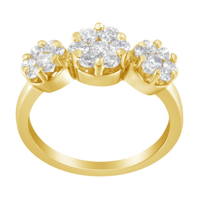 Elegant and timeless, this 14K yellow or white gold diamond cocktail ring features 1.25 carat total weight of diamonds...