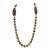 Long Tiger's Eye Amethyst and Garnet Bead Necklace with Gold Filled Ribbed Beads For Sale