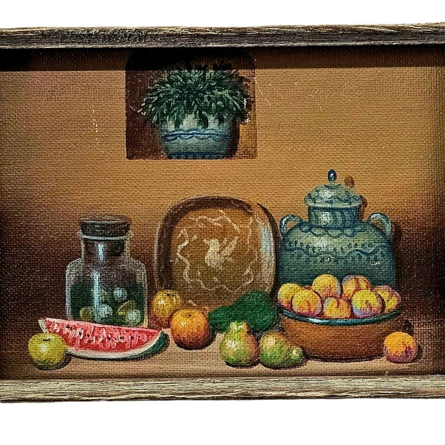 Late 20th Century Pair of Orlando Still Life Oil Paintings Framed 1990s Southwest Kitchen For Sale - Image 5 of 10