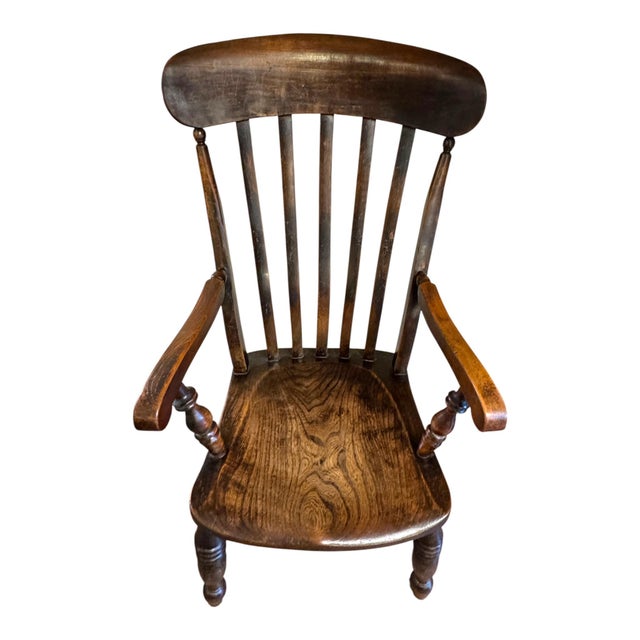 19th Century Elm High-Back Windsor Armchair, 1890s For Sale - Image 4 of 10