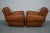 French Cognac Moustache Back Leather Club Chairs, 1950s, Set of 2 For Sale - Image 11 of 18
