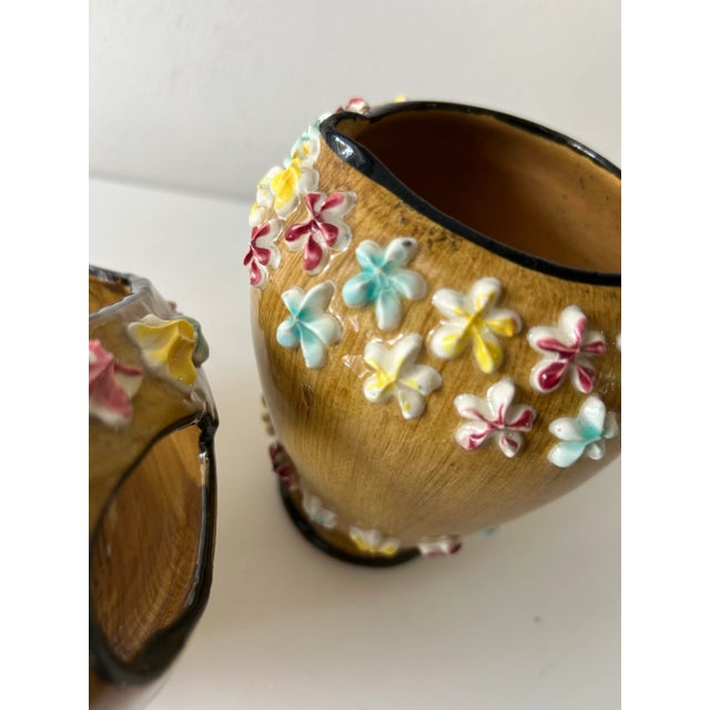 Italian Vintage Italian Fratelli Fanciullacci Elbee Ceramic Creamer & Sugar For Sale - Image 3 of 10