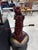 Vintage Red Wood Chinese Dragon Warrior Statue Guan Large 12x12x29 For Sale - Image 4 of 8