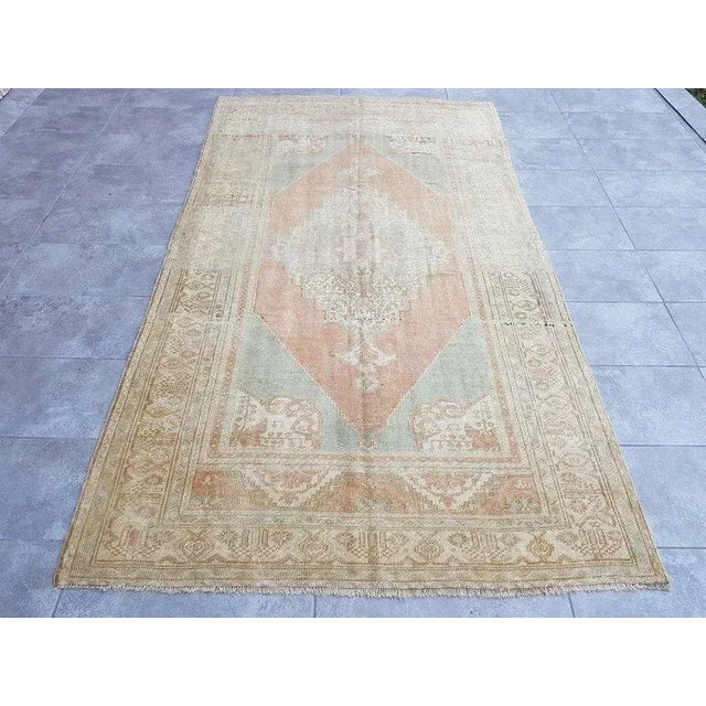 1960s Floral Oushak Vintage Area Rug For Sale - Image 11 of 11