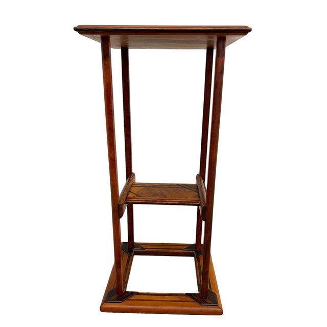 1970s Studio Craft Pedestal Side Table by Jim Hessel for Artwood Gallery, Northwest Modern Woodworking For Sale - Image 9 of 12