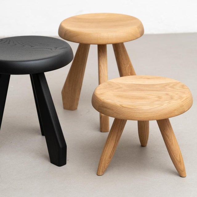 Wood Wood Meribel Stools by Charlotte Perriand for Cassina, Set of 3 For Sale - Image 7 of 11