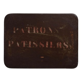 1920s French Patron Pâtissiers Metal Bakery Sign For Sale