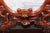 Pair Vintage Chinese Carved Mahogany and Marble Back Arm Chairs For Sale - Image 9 of 16