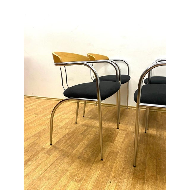 Vintage Dining Set with Chrome Tube Frame, 1970s, Set of 5 For Sale - Image 12 of 14