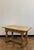 Vintage solid oak farmhouse low table with turned legs and stretcher base. Beautiful wear and patina from age and use....