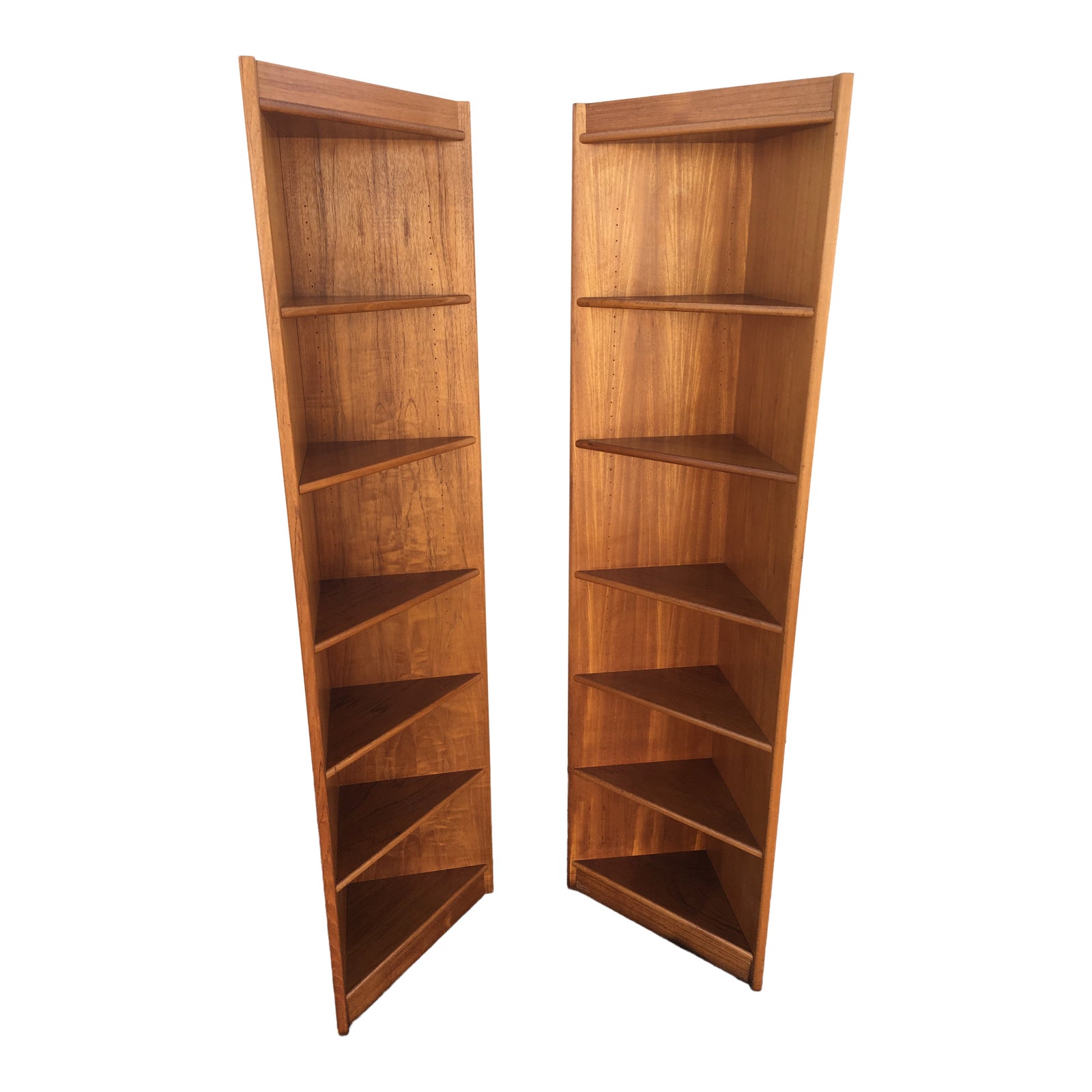 Danish Modern Teak Corner Shelves a Pair Chairish