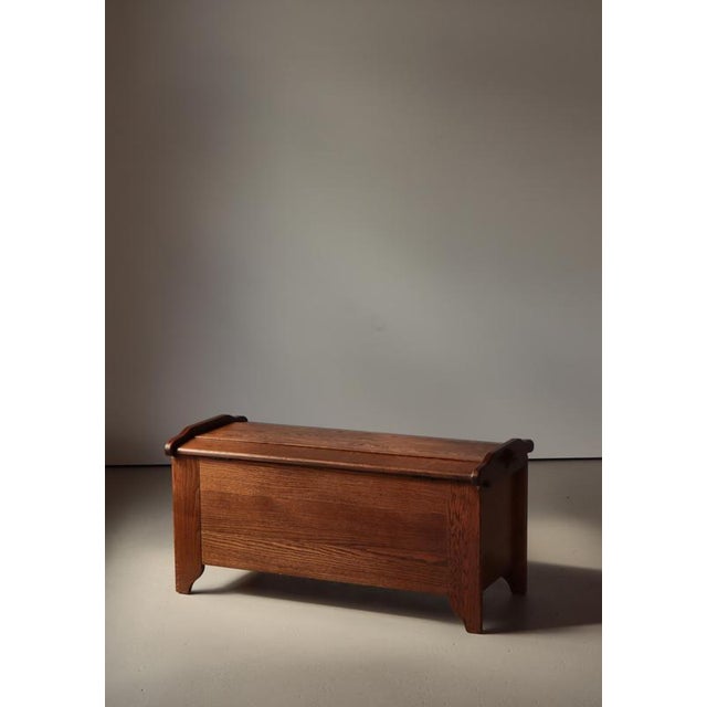 Danish Gothic Style Cabinetmaker Blanket Chest in Oak, 1950s For Sale - Image 4 of 17