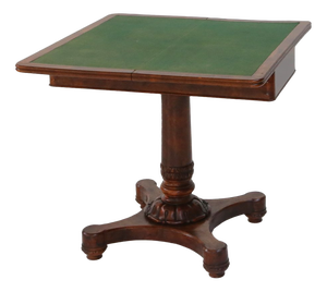 Victorian Burl Wood Folding Card Table, UK, 19th Century