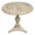 Round Faux Marble Top Side Table Plant Stand -Off White and Cream For Sale
