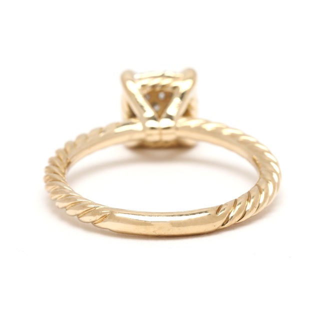 Modern David Yurman .15ctw Diamond Engagement Ring, 18k Yellow Gold, Ring Size 5 For Sale - Image 3 of 6