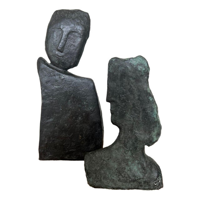 Filippa De Boer, Figurative Composition, 1980s, Bronze, Set of 2 For Sale
