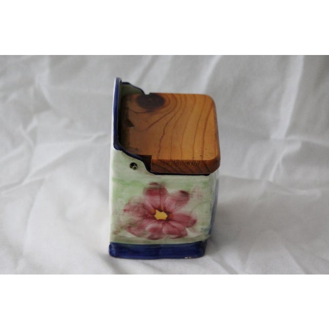 Flower Decor Ceramic Salt Box, 1950s For Sale - Image 6 of 18