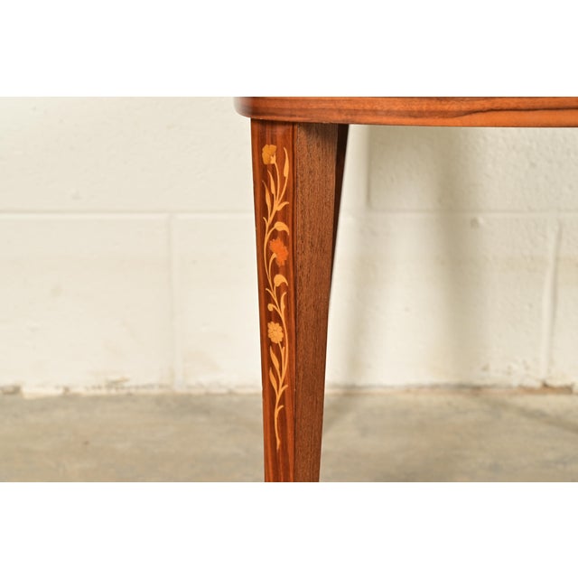 Brown Italian Louis XVI Kingwood Inlaid Marquetry Side Chairs or Dining Chairs, Pair For Sale - Image 8 of 13