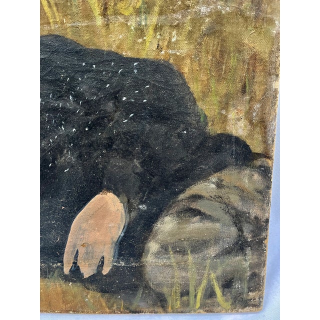 Vintage Realist Portrait Oil Painting of a Young Boy With Dandelions For Sale In Dallas - Image 6 of 10