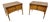 Mid-Century Modern Lane Walnut & Rosewood Nightstands - Set of 2 For Sale