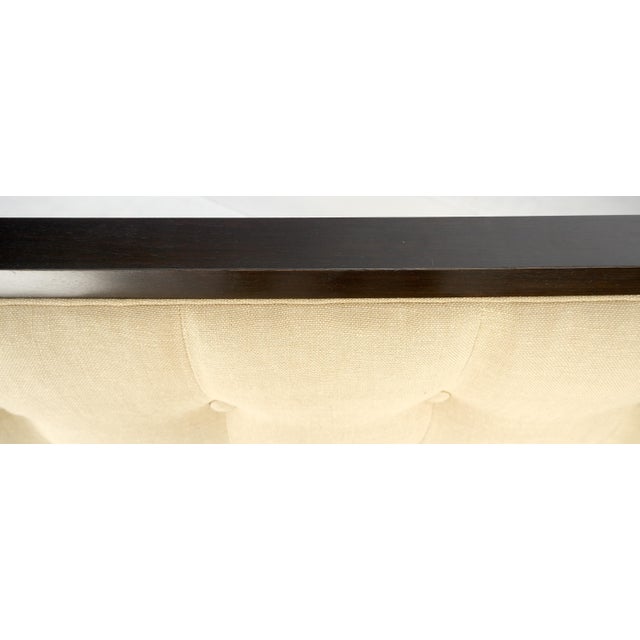 Ed Wormley Dunbar NEW Solid Linen Upholstery Ebonized Mahogany King Headboard For Sale - Image 6 of 17