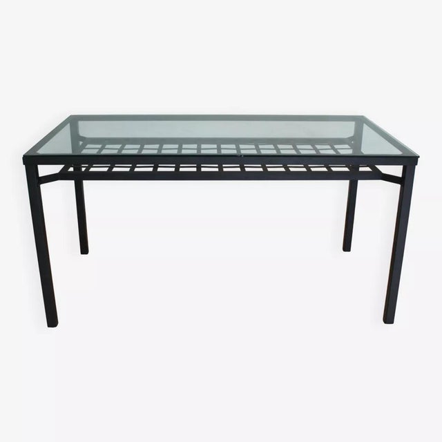 Metal Glass and Black Metal Table, 2010s For Sale - Image 7 of 7