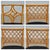 1970s 1970s Bamboo Rattan Lattice Back Dining Chairs W/ Black Faux Leather Cushions, Assembled Set of 4 For Sale - Image 5 of 11