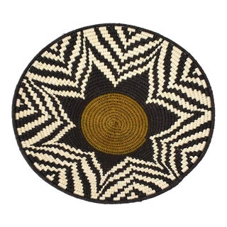 Black and White Agave Sisal Handwoven Basket Eswatini For Sale