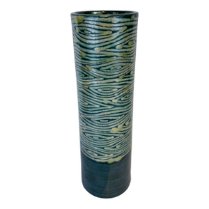 Global Views Italian Mid-Century Modern Style Green Biomorphic Pottery Vase