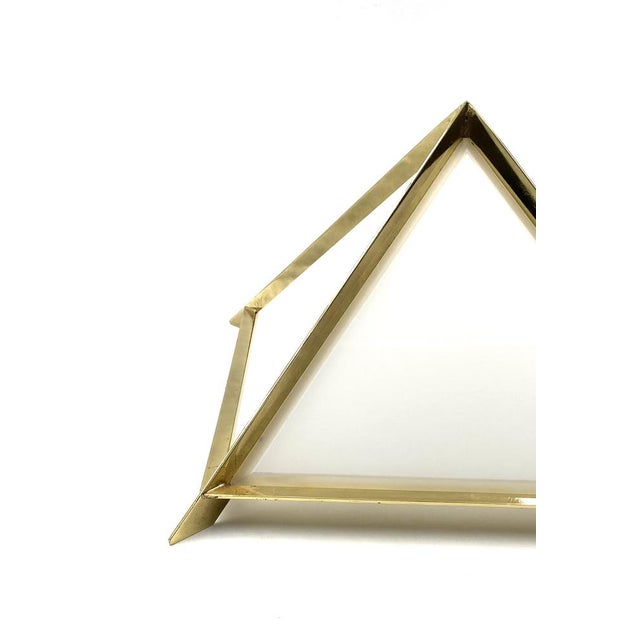 Italian Golden Brass Pyramidal Table Lamp from Christos, 1970 For Sale - Image 11 of 18