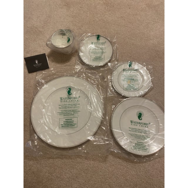 Late 20th Century Waterford Vintage Kilbarry Platinum Fine China 5 Piece Place Settings 4 Sets- 20 Pieces New in Box For Sale In Denver - Image 6 of 11