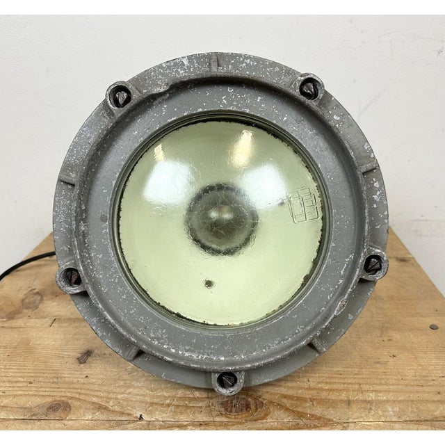 Industrial Grey Cast Aluminium Pendant Light, 1960s For Sale - Image 15 of 18