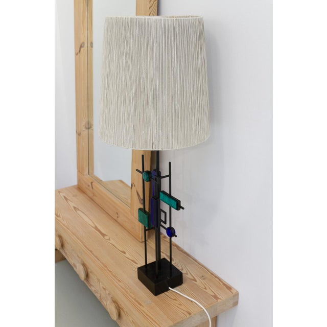 Danish Modern Tall Table Lamp Iron and Glass by Svend Aage Holm Sørensen for Holm Sørensen & Co, 1970s For Sale - Image 6 of 18