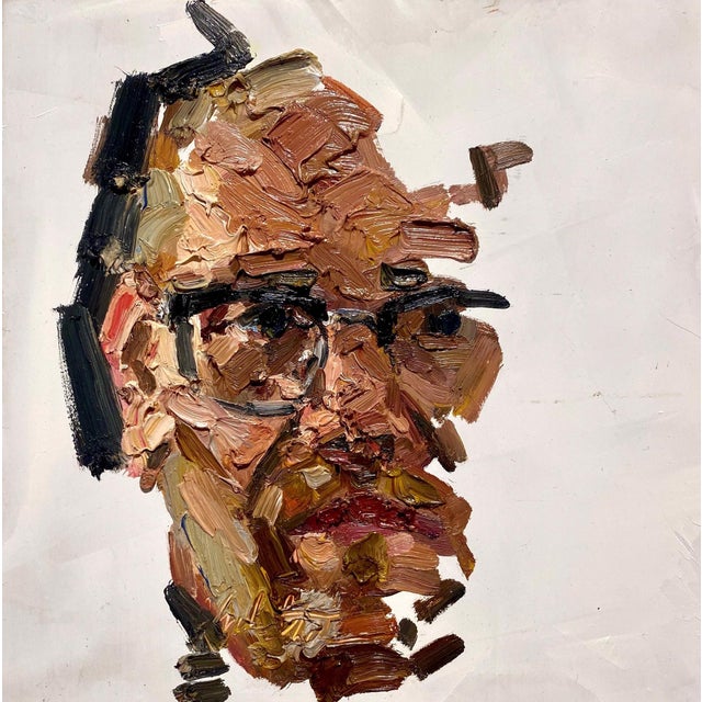 Selfie: Falling Apart by Clyde Steadman | Oil on panel Self-portrait with fragmented features. For Sale
