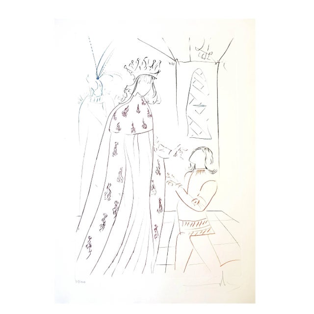 Salvador Dali - The Knighting of Lancelot - Original Handsigned Etching 1975 For Sale - Image 4 of 4