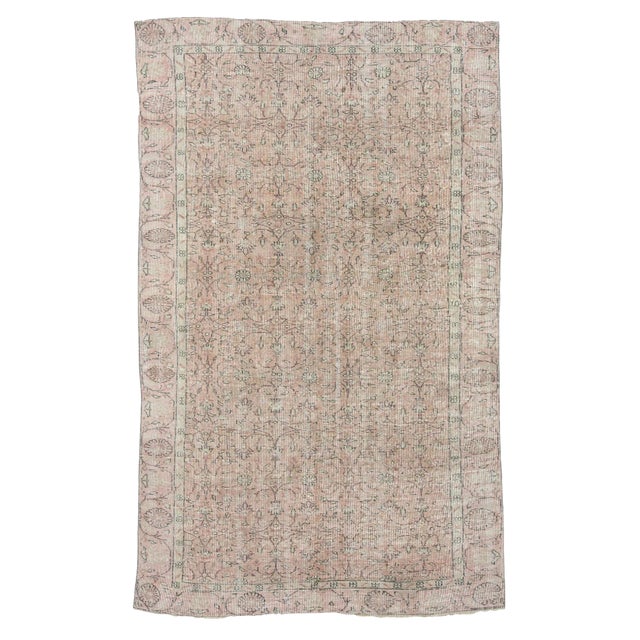 1960s Vintage Turkish rug- 5′9″ × 9′4″ For Sale