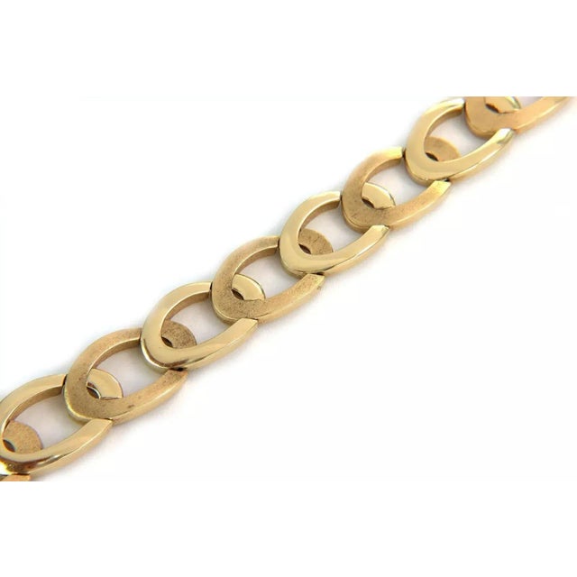 Wide Oval 14k Yellow Gold Link Bracelet For Sale - Image 4 of 5