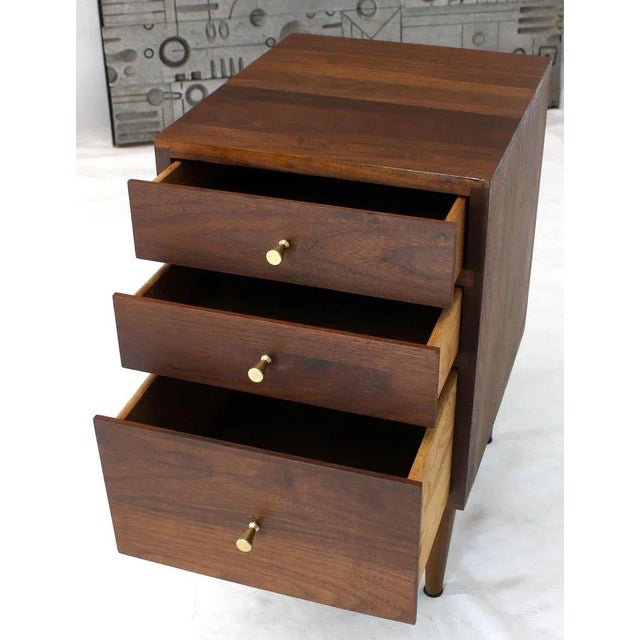 Mid-Century Modern 1960s Mid-Century Modern Solid Oiled Walnut 3-Drawer End Table For Sale - Image 3 of 8