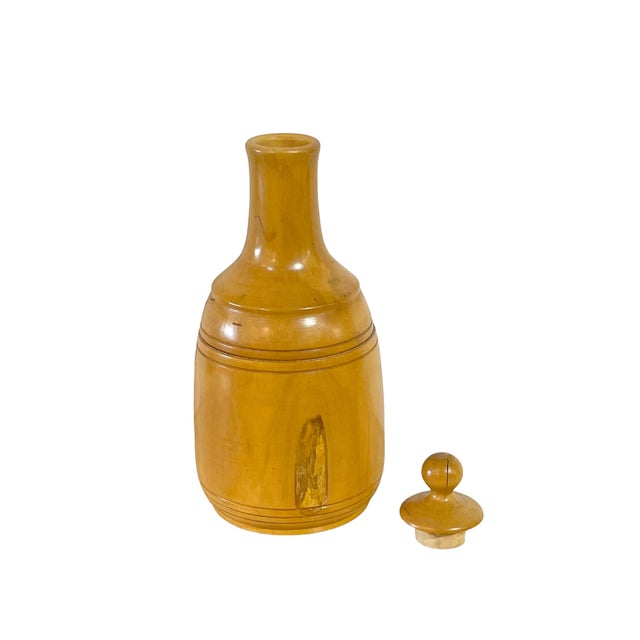 1970s Vintage Treen Costa Rican Bottle With Stopper For Sale - Image 5 of 9