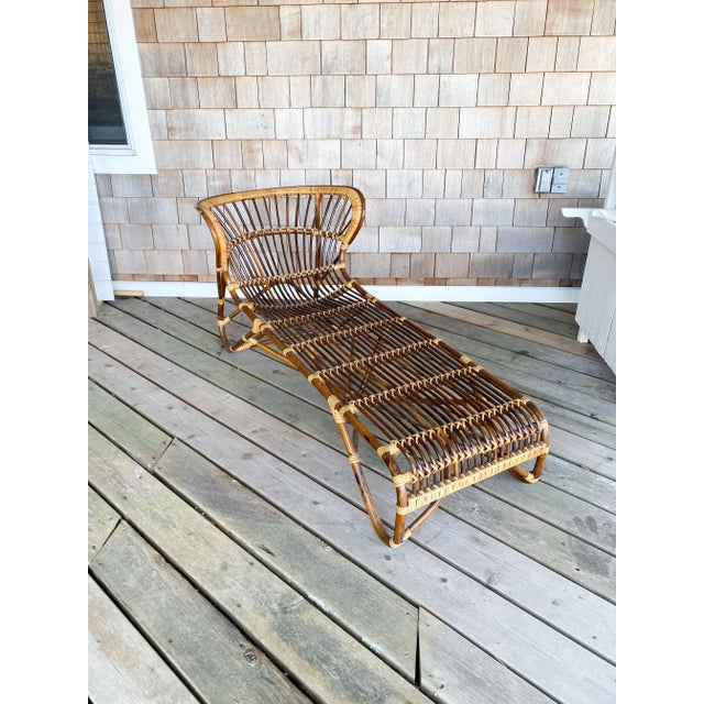 1960s 1960s Rattan Bamboo Chaise Attributed to Franco Albini For Sale - Image 5 of 5