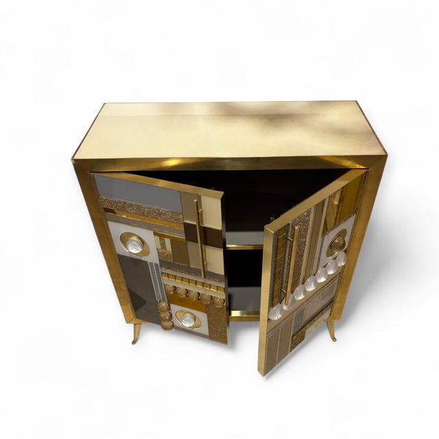 White and Gold Murano Glass Chest of Drawers, 1950s For Sale - Image 9 of 12