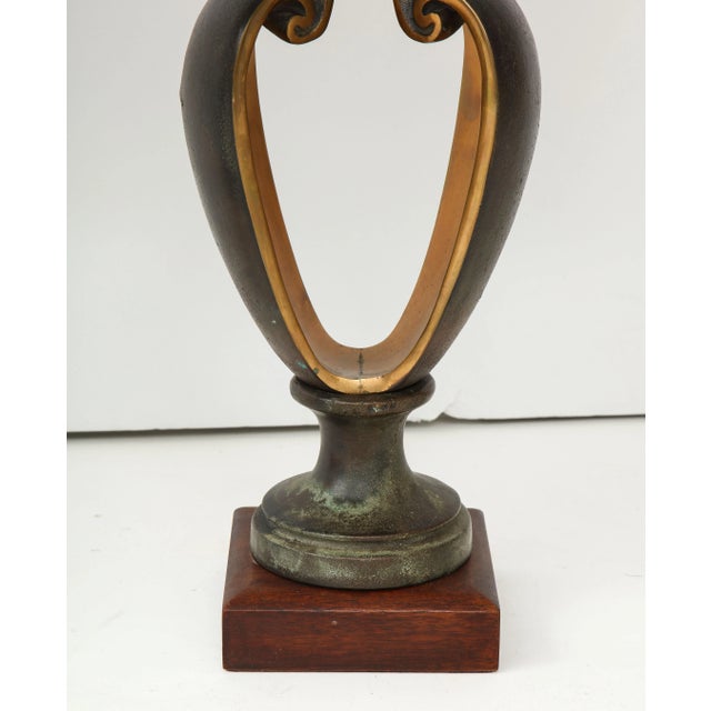 Bronze 1980s Signed Brutalist Bronze Table Lamps - A Pair For Sale - Image 8 of 13