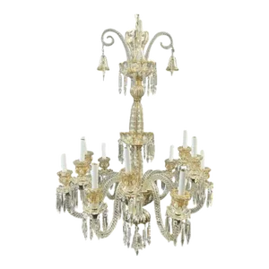 19th Century French Baccarat 12-Light Chandelier, Unmarked